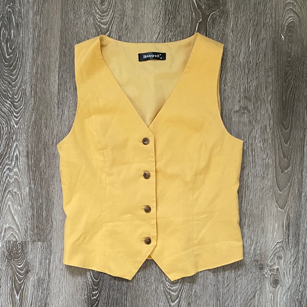 Yellow Button-Down Women's Vest